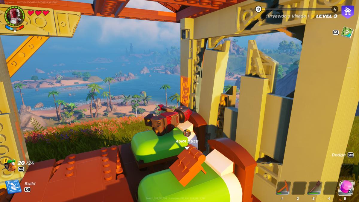 LEGO Fortnite sleeping in a bed